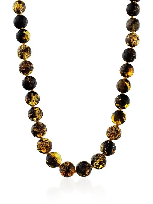 Бусы Метеорит из натурального тёмного янтаря |