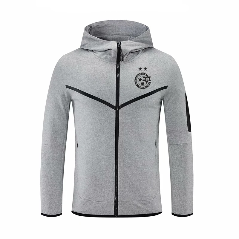 

2022 New Maccabi Haifa Jackets Grey Hoodie Football Jacket Mens Clothing Maccabi Haifa Jacket Tops