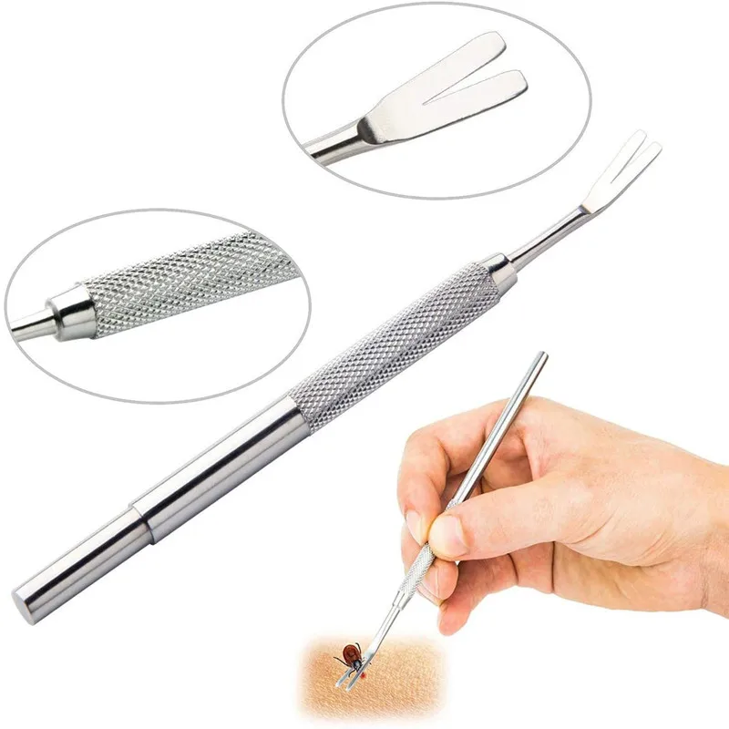 

Stainless Steel Pet Flea Treatment Tick Removal Tool Set Fork Tweezers Clip for Dog Cat Supplies