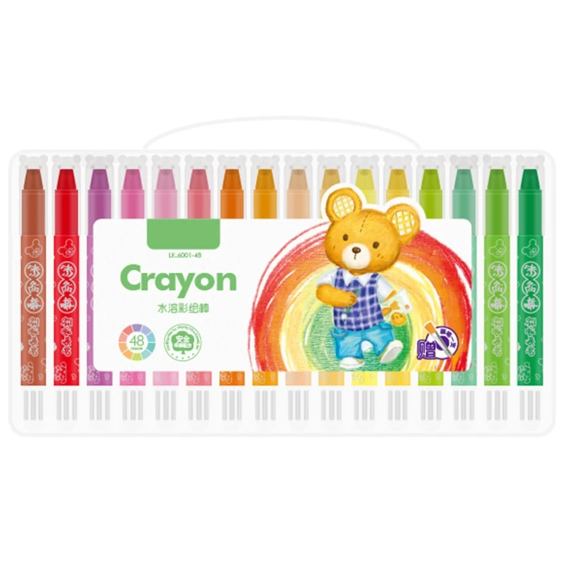 

12/24/36/48 Colors Crayon Non Toxic Water-soluble Crayon for Kids Erasable Silky Oil Pastel Children Painting Tool 63HD