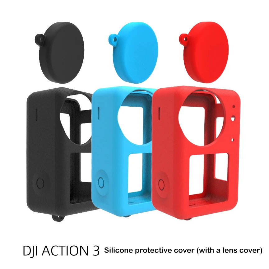 

for DJI Osmo Action 3 Silicone Case Lens Cover Action Camera Accessories for DJI Osmo Action 3 Silicone Case Lens Cover Camera