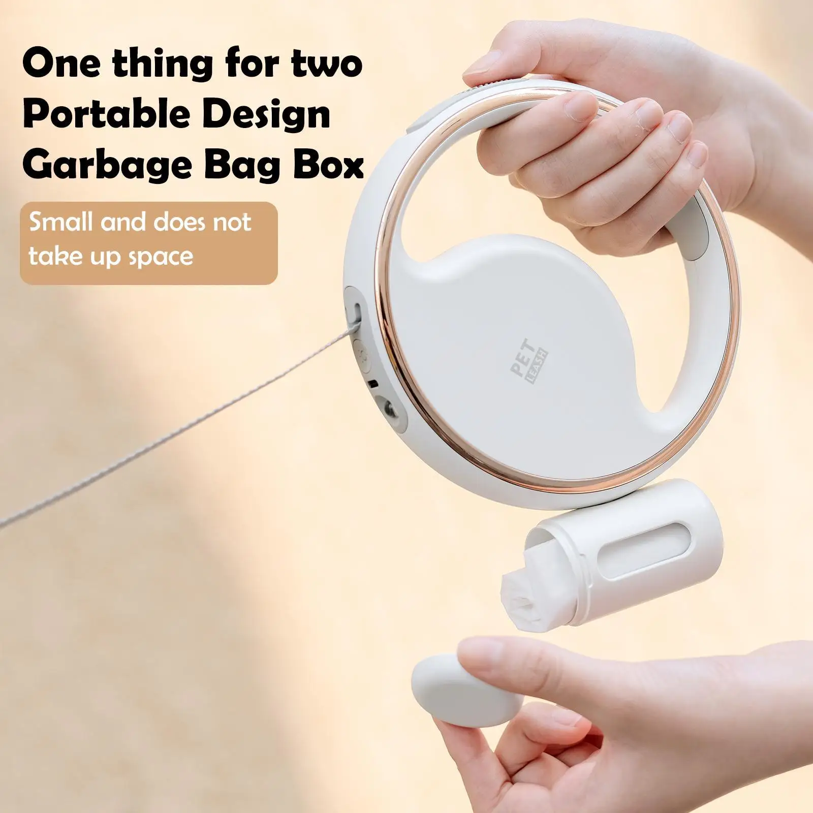

3M Dog Leash With Bag Dispenser Flashlight Roulette Automatic Retractable Pet Extension Puppy Walking Stroll Lead DC5V/1A 500mAh