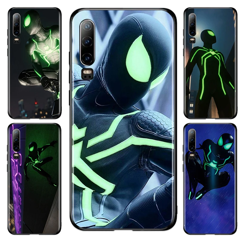 

Marvel Green Spider Man For Huawei P10 P20 P30 P40 P50 lite Pro lite E P Smart 2019 2021 2018 2020 Black luxury Soft Phone Case