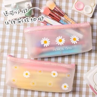 transparent daisy pencil case large capacity pencil bag kawaii daisy pencil box pencilcase school supplies stationery