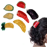 french acetate fruit vegetable design womens hair clip summer beach hair claw headdress for travel novelty 2022 color headwear