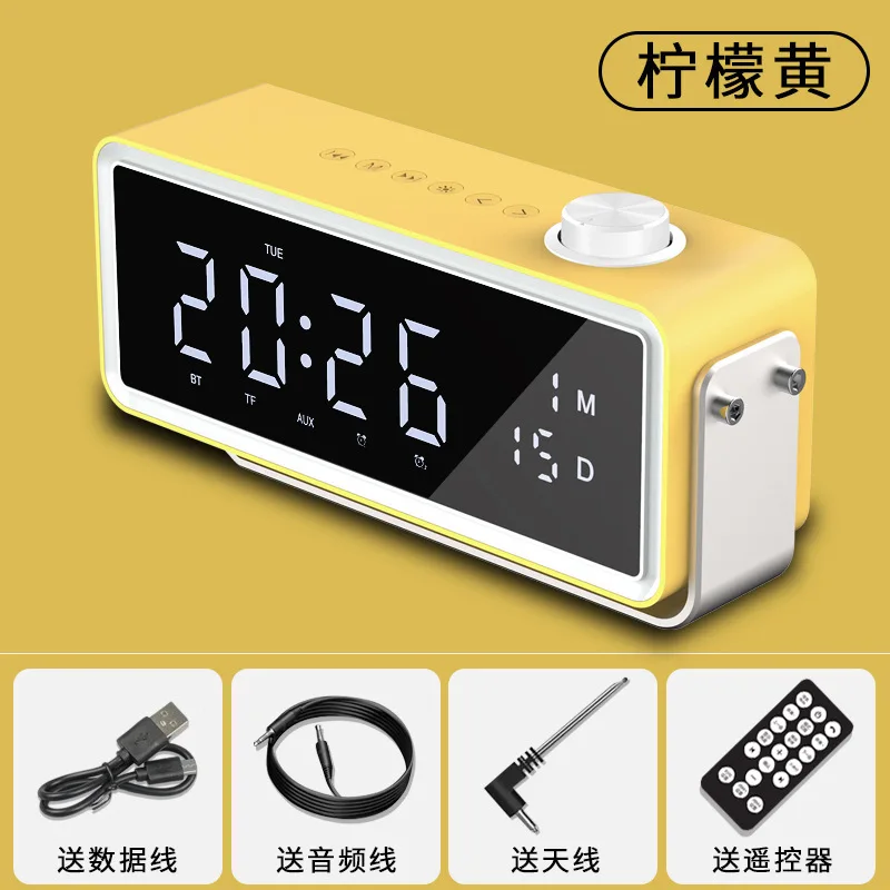 

2022062101cjfkm Alarm clock speaker Audio wireless creative head of bed smart speaker dual speakers subwoofer