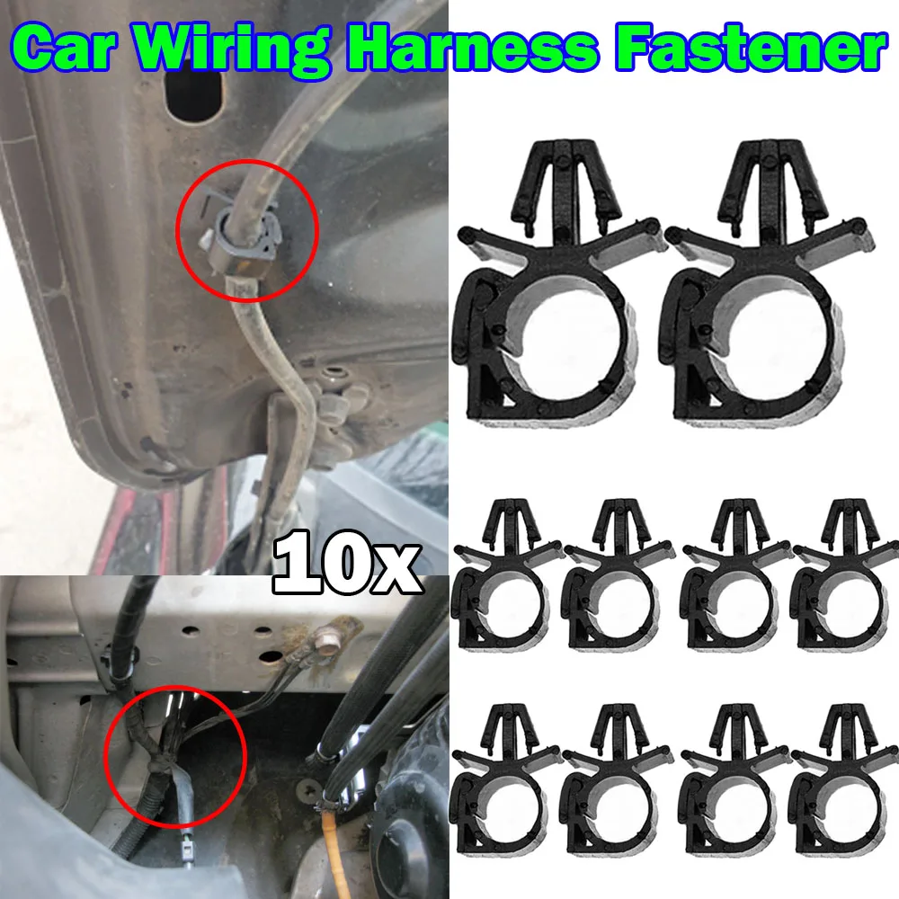 

10Pcs Car Wiring Harness Fastener Route Fixed Retainer Clip Corrugated Pipe Tie Wrap Cable Clamp Oil Pipe Beam Line Hose Bracket