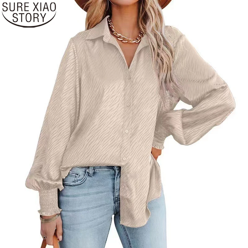 

Модная женская одежда в полоску зебры осень-зима 2022 новая атласная рубашка женские Топы повседневные свободные блузы с длинным рукавом-фон...