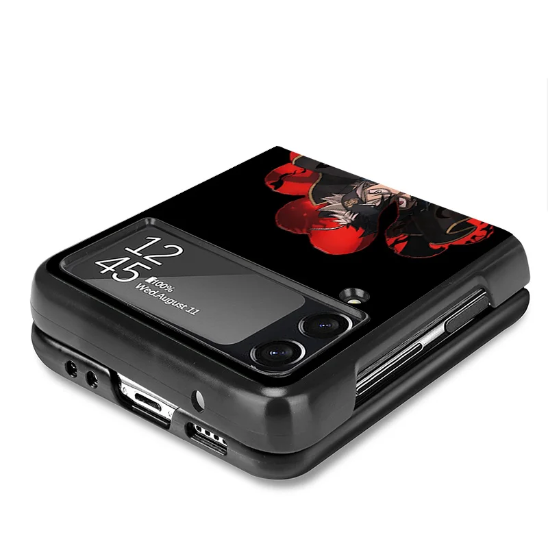 Матовый чехол для телефона Samsung Galaxy Z Flip6 5G Flip5 Flip4 Flip3 ZFlip 6 3 4 5 Black Clover Noell Anime Hard Cover