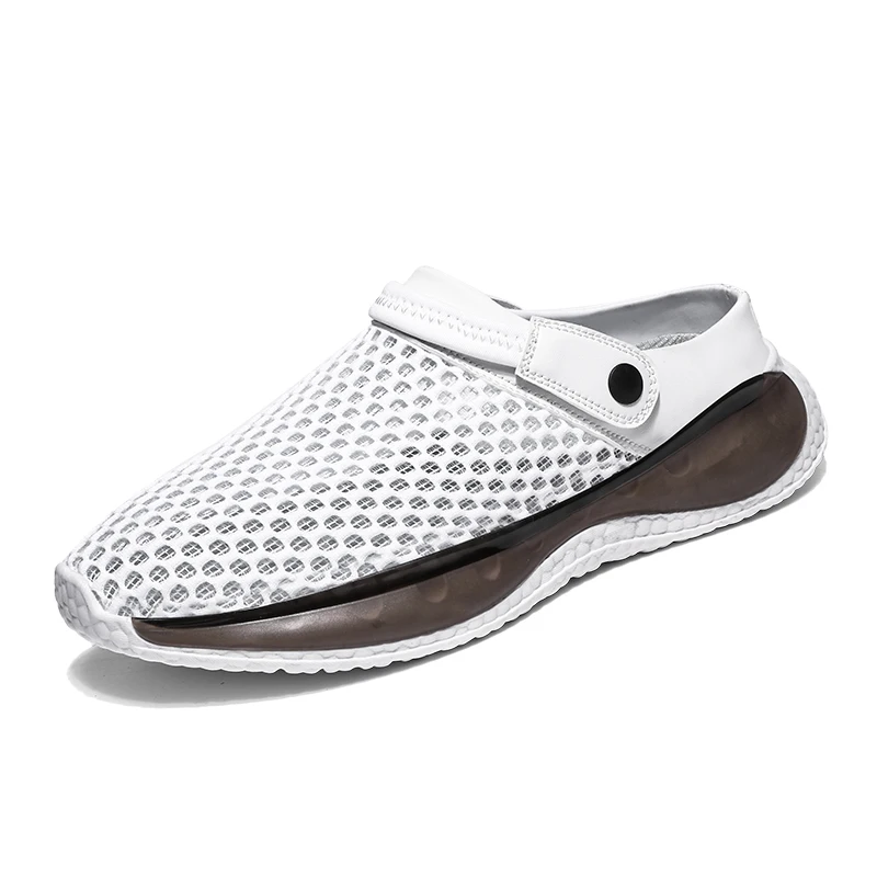 Men Beach Outdoor Sandals Slip-on Flats Clogs Lightweight Waterproof Non-slip Wading Durable Slippers