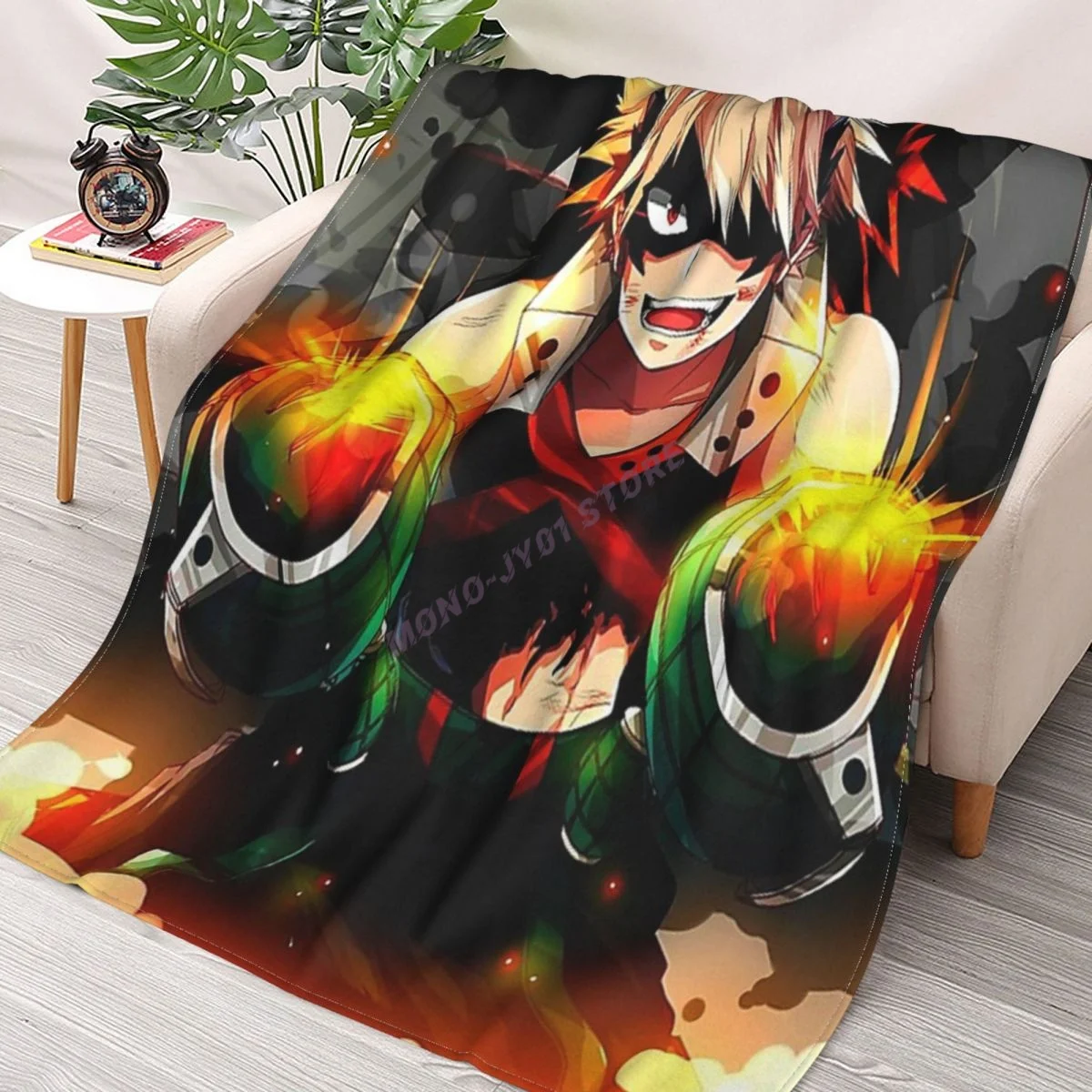 

Katsuki Bakugo Blankets Flannel Decoration My Hero Academia Boku No Hero Academia Throw Blanket for Home Couch Bedspread