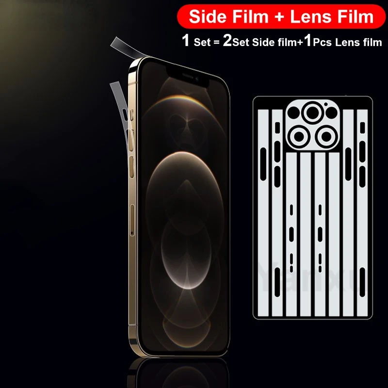 

Phone Transparent Side And Lens Film For iPhone 13 12 Mini 11 Pro XR X XS Max Protective Ultra-thin TPU Hydrogel Rim Film