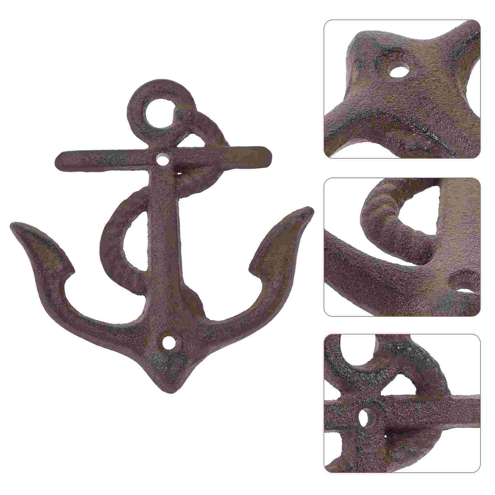 

Key Hanger Wall Hooks Decorative Hat Rustic Cast Iron Anchor Sundries Creative Wrought Hanging Hangers