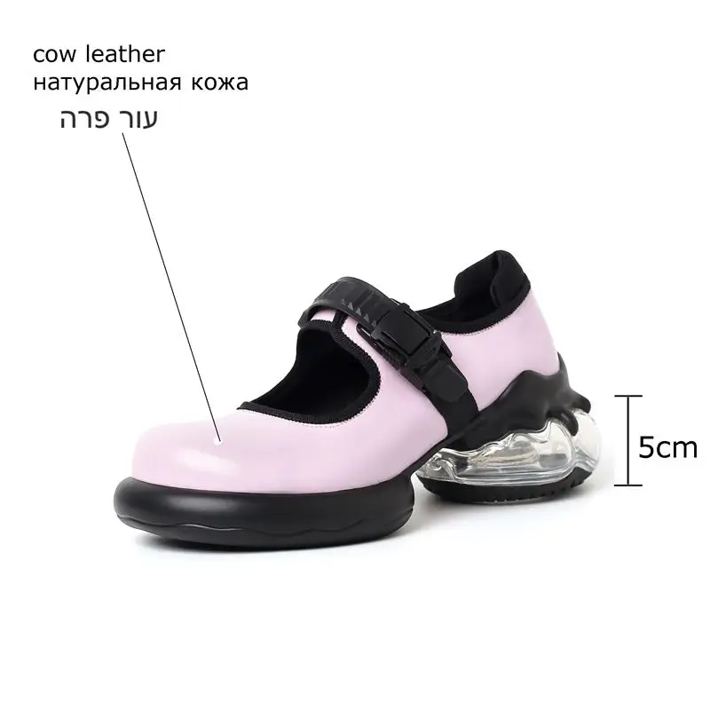 Natural Genuine Leather Women Heels Shoes Pure Colour Thick Bottom Birthday Party Wedding Shoes Fashion High Heel Shoes