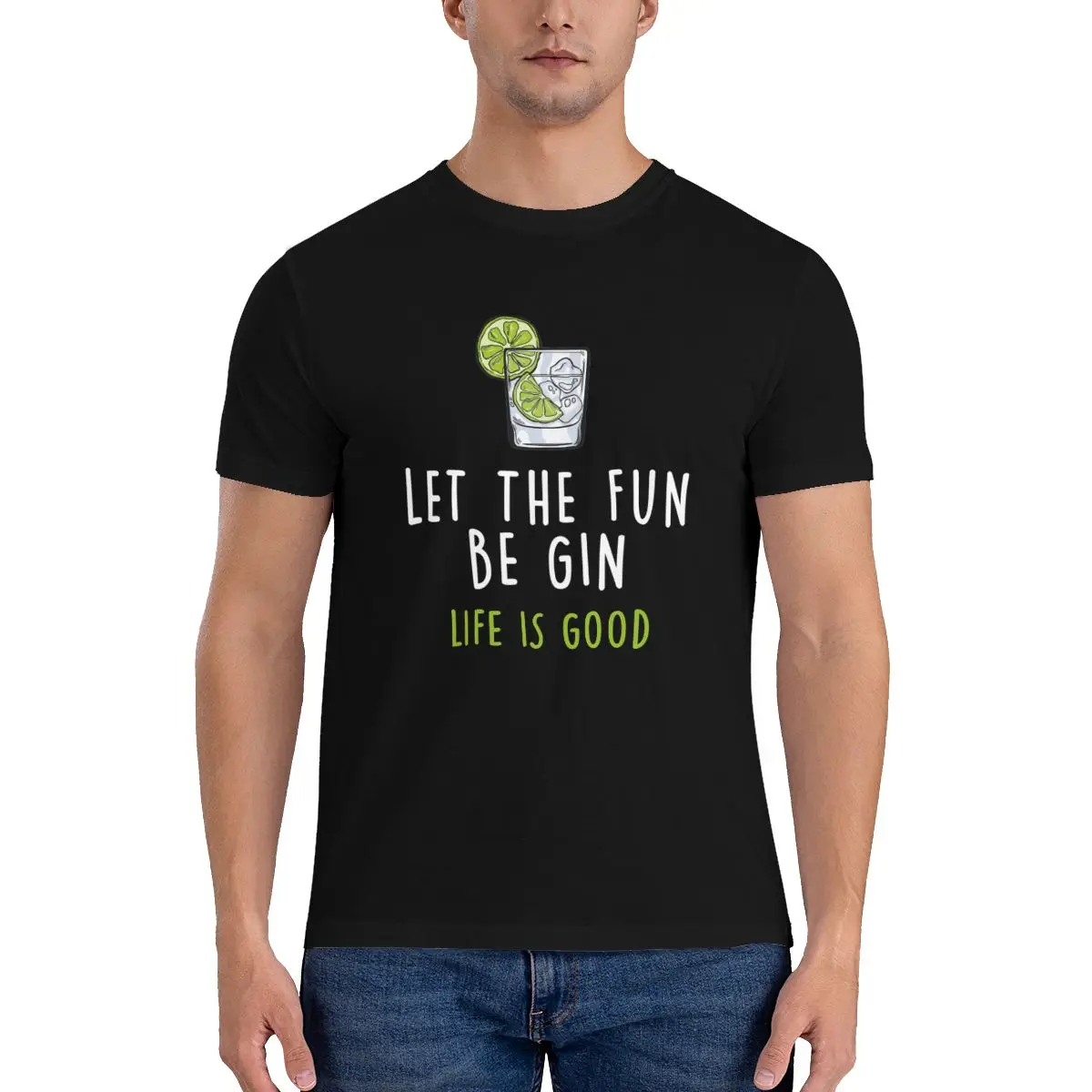 Футболка с надписью Let The Fun Be Gin Life Is Good Wine модная футболка Vtg лучшее качество |
