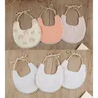 Детские хлопковые вышивка двухсторонний нагрудник малыша вытирания слюней младенцев Полотенца Слюнявчики для кормления