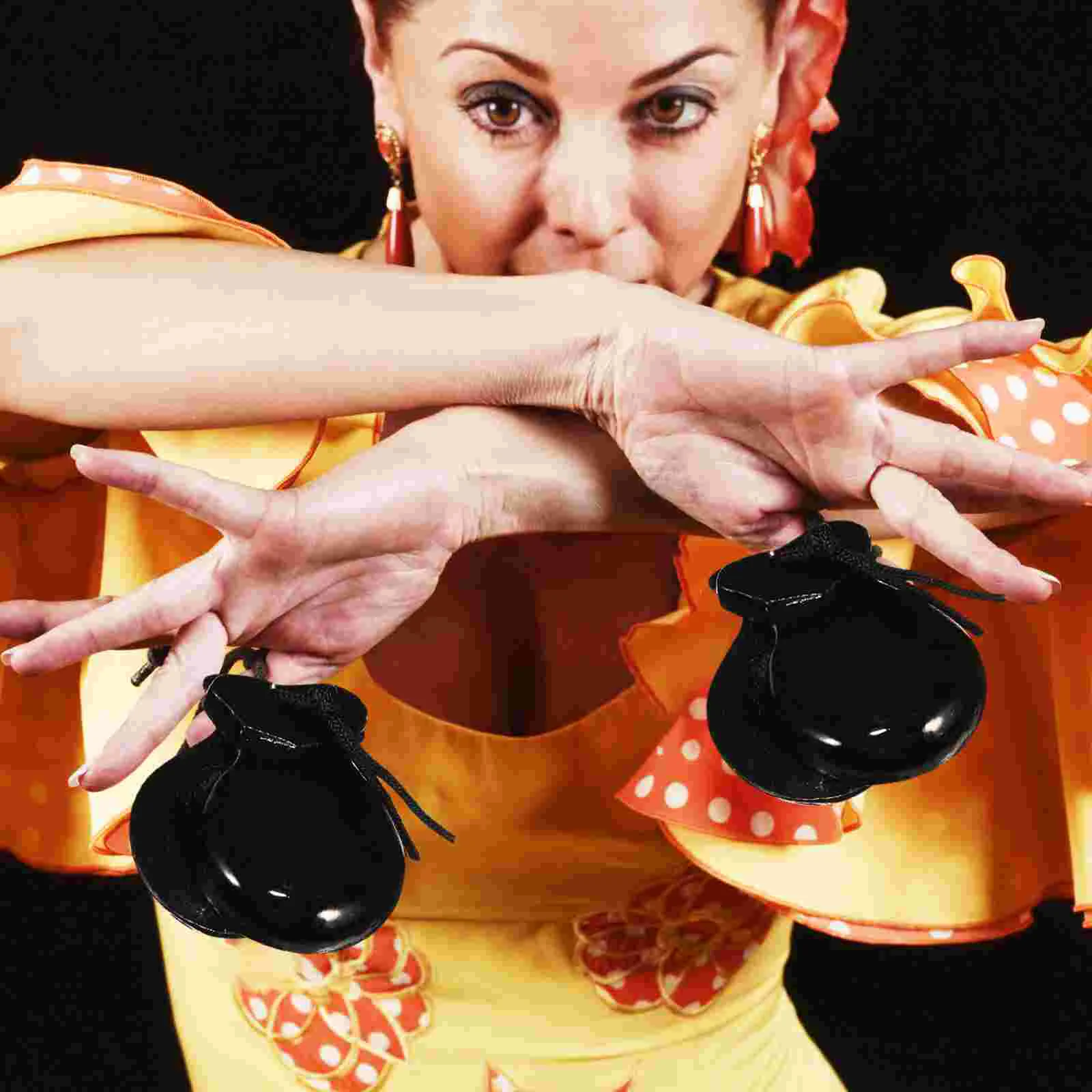 2-парные куранты музыкальные инструменты кастаньеты на палец из цельного дерева