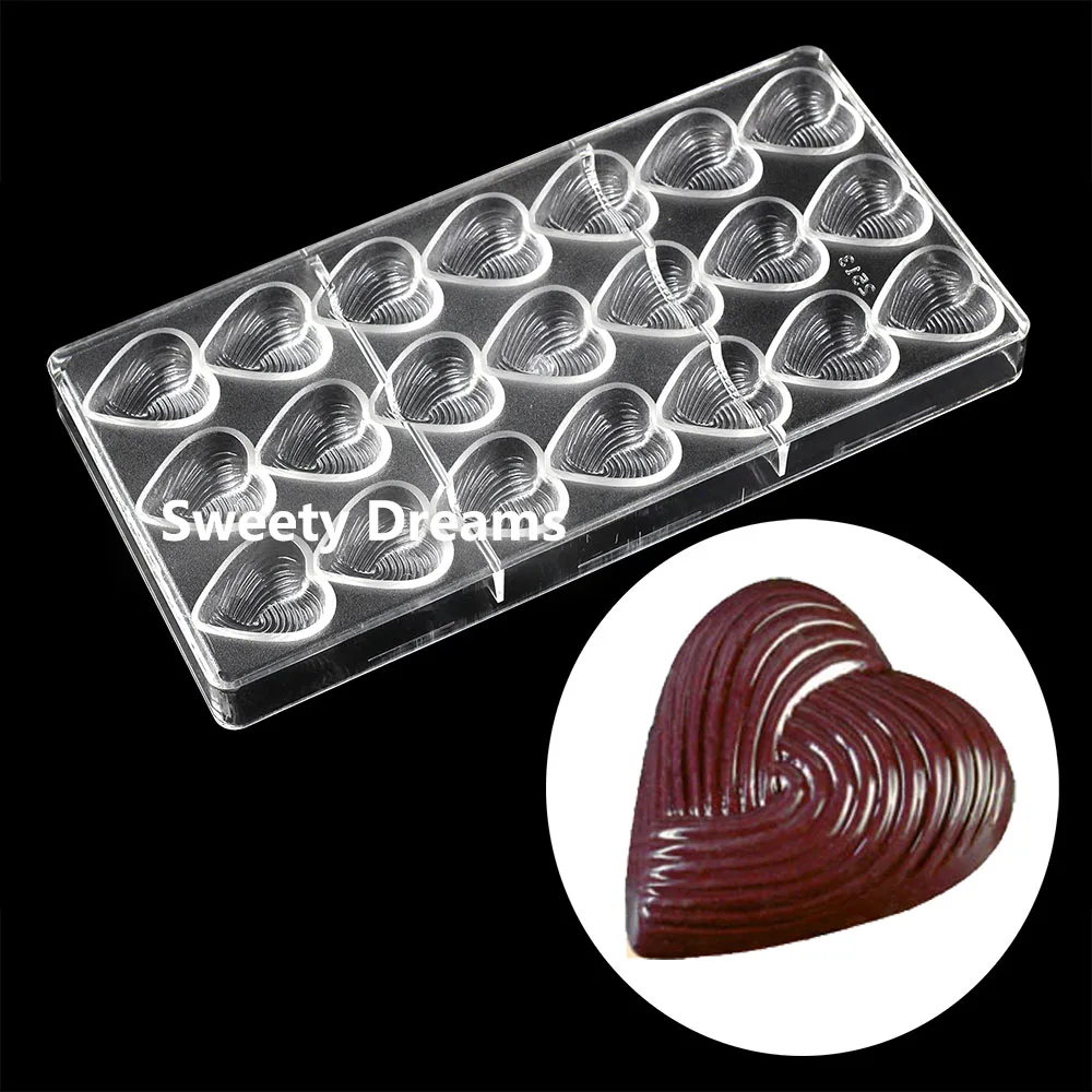

Форма «сделай сам» в форме сердца из поликарбоната для шоколада, форма для помадки, кухонные инструменты для выпечки, инструменты для украшения тортов