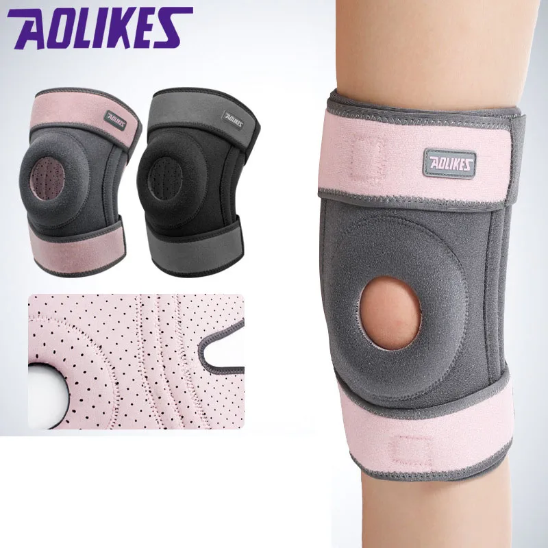 

Спортивные наколенники AOLIKES с четырьмя пружинами, дышащий наколенник с боковыми стабилизаторами