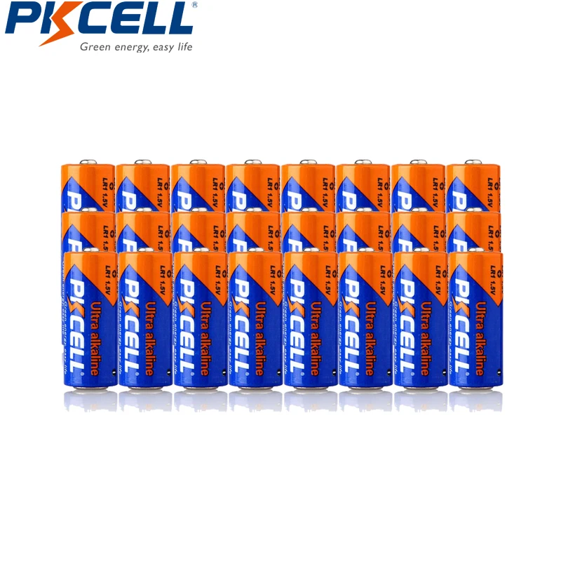 

24 щелочные одноразовые батареи PKCELL 910A LR1, размер N E90 MN9100 1,5 в