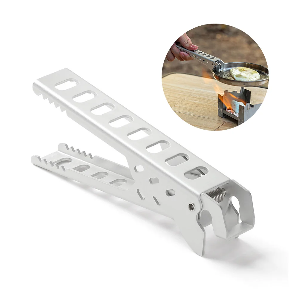 

1pc Pot Clip Outdoor Camping Anti-Scald Pot Pan Bowl Gripper Cookware BBQ Clip Folding Handle Aluminum Alloy Cookware Tools