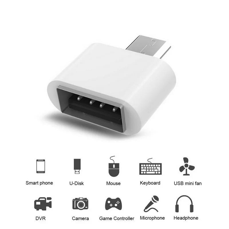 Adaptador Micro USB macho A USB A 2,0, Convertidor OTG, 2 piezas