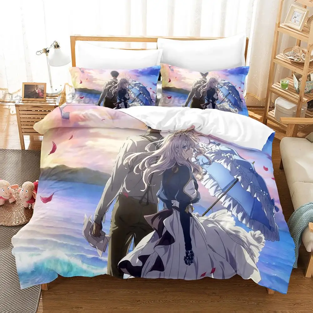 Комплект постельного белья Фиолет эвергарден односпальный Одноместный широкого