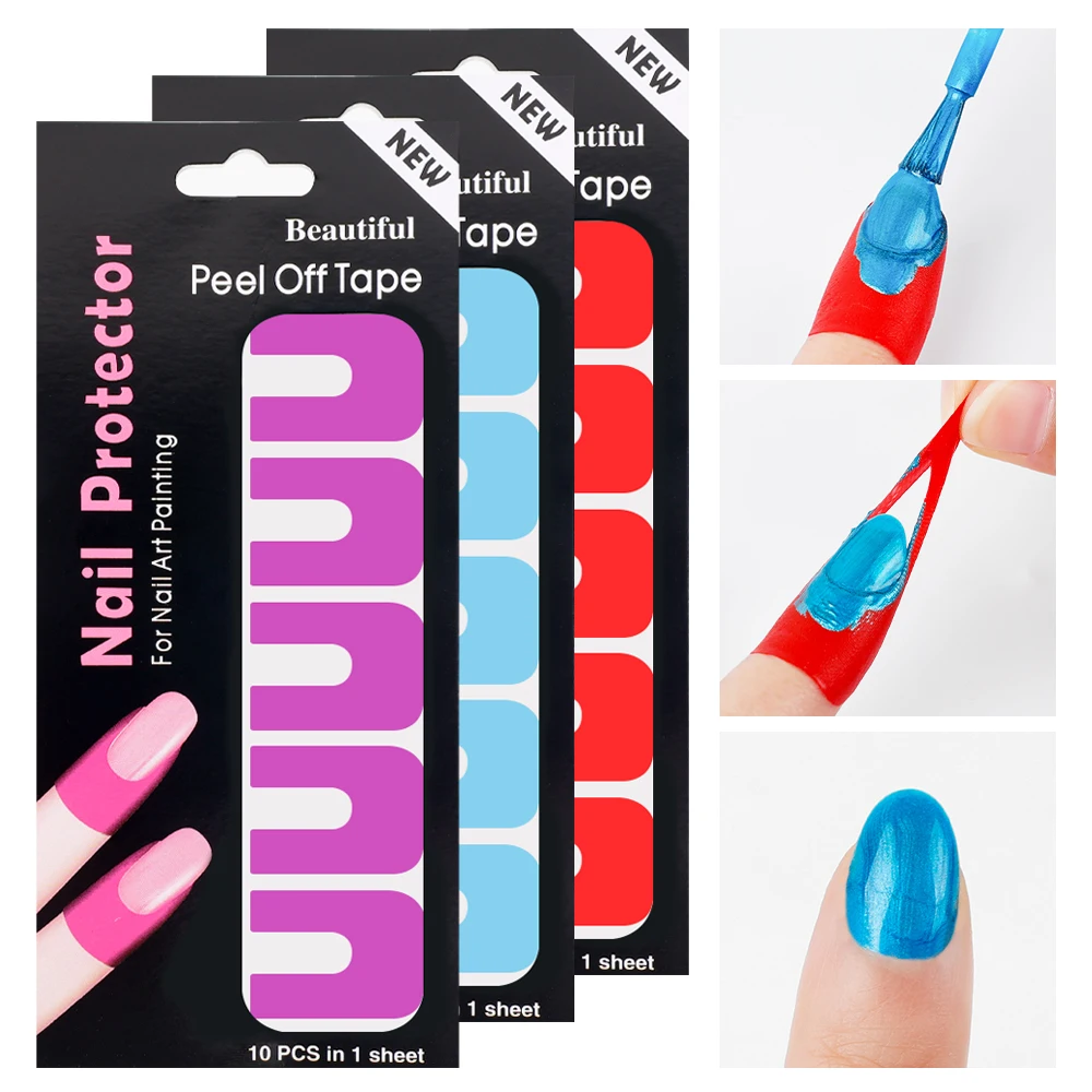 

1pcs Gel Polish Nail Anti-spill Sticker Peel Off Tape Nail Protector Stickers U-shape DIY French Nail Art Tips Manicure Tools