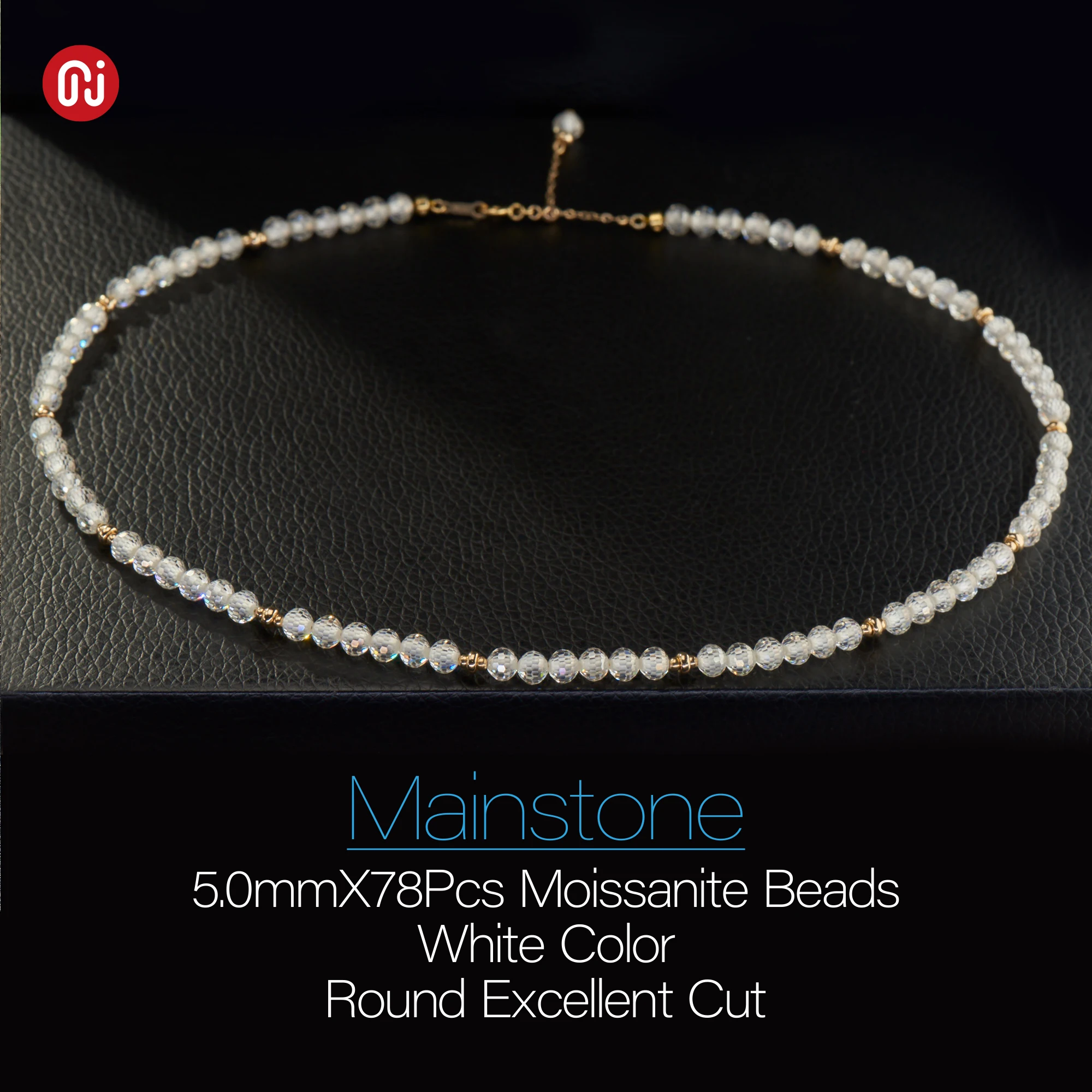 GIGAJEWE 18K желтое позолоченное круглое ожерелье с бусинами для помолвки 5 мм серебро