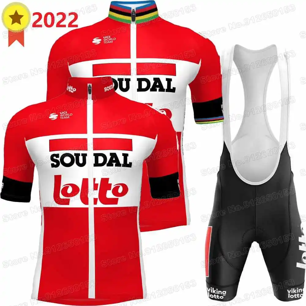 Team Lotto Soudal 2022 Cycling Jersey Set Summer Clothing Men Road Bike Shirt Suit MTB Bicycle bib Shorts |