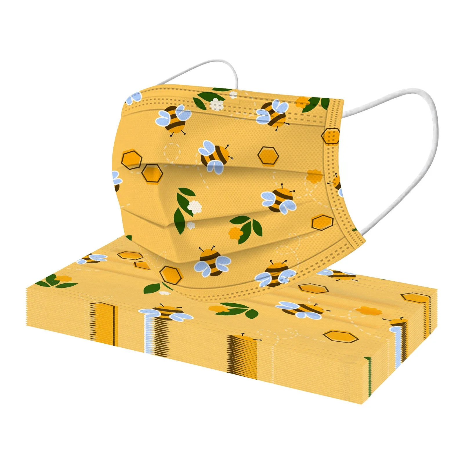 Маски одноразовые весенние трехслойные из нетканого материала для косплея 10 шт. |