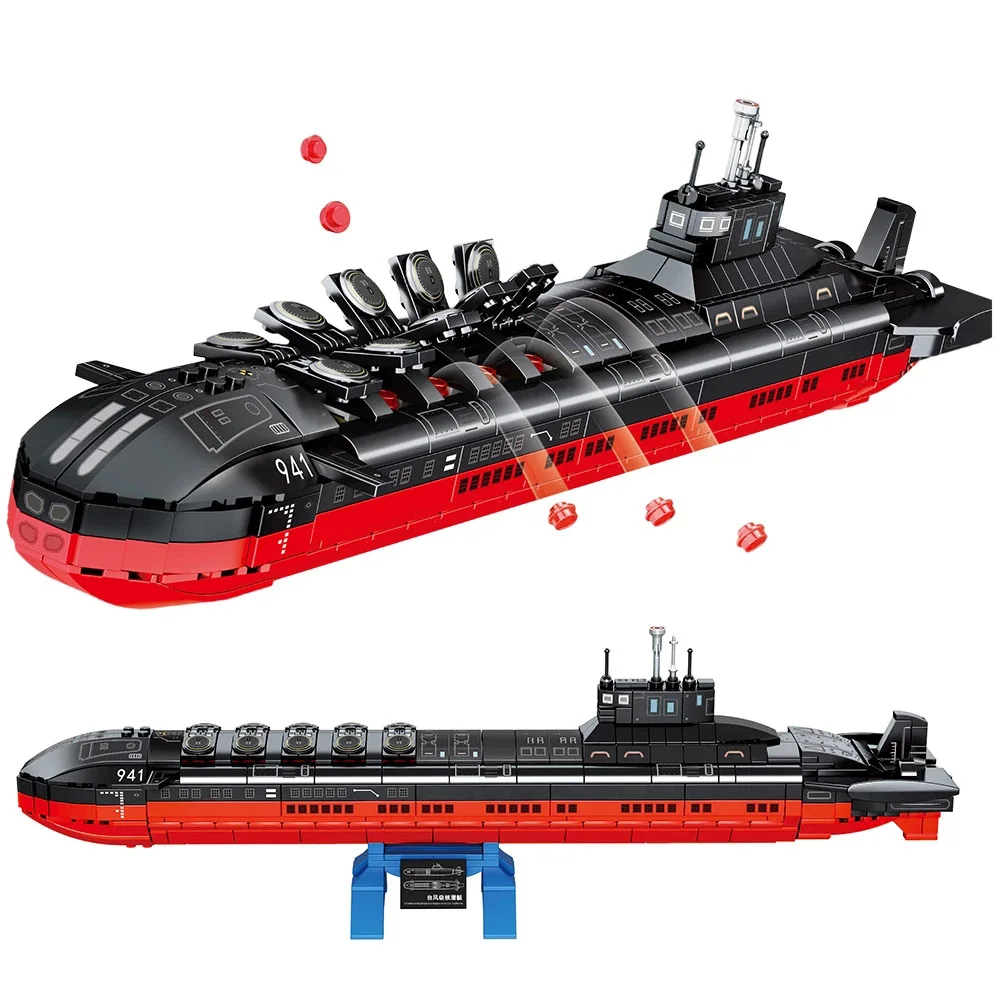 

Military Nuclear Submarine Building Blocks Warship Weapon Army Navy Ship Soliders Bricks Toys Boys Girls Birthday Gifts for Kid
