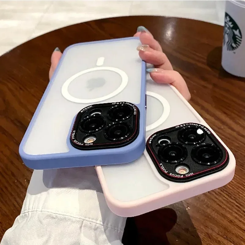 Роскошный матовый чехол для телефона Magsafe с магнитной беспроводной зарядкой 15 14