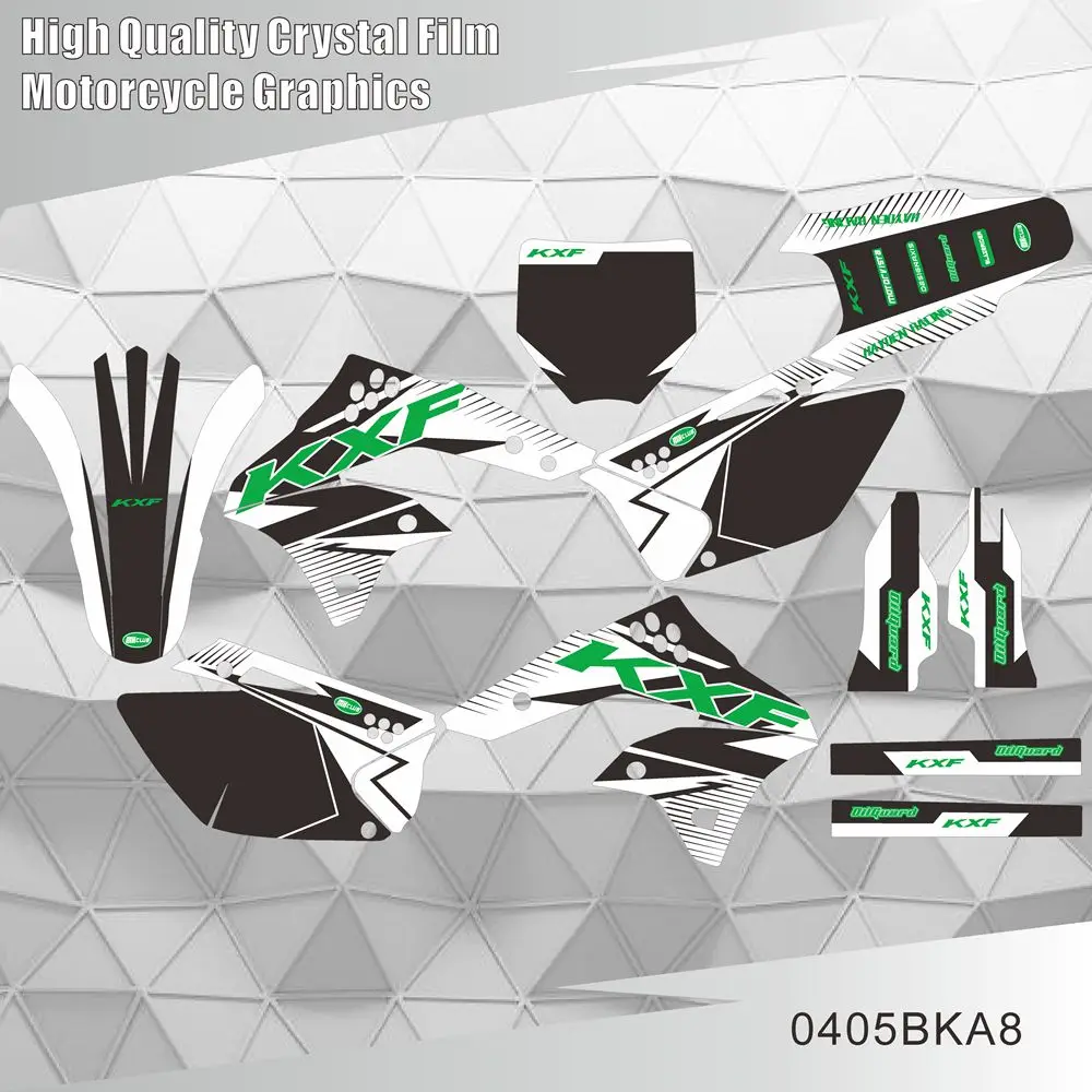 

Для Kawasaki KX250F KXF250 KX 250F KXF 250 2006 2007 2008 полная графика наклейки наклейки мотоцикл фон индивидуальный номер имя