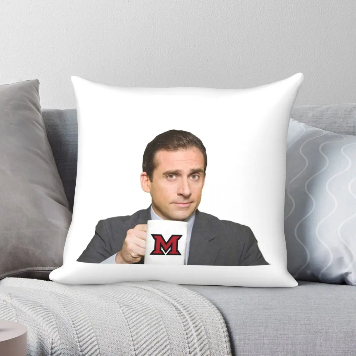 

Miami University Of Ohio Square Pillowcase Polyester Linen Velvet Pattern Zip Decor Sofa Seater Cushion Cover