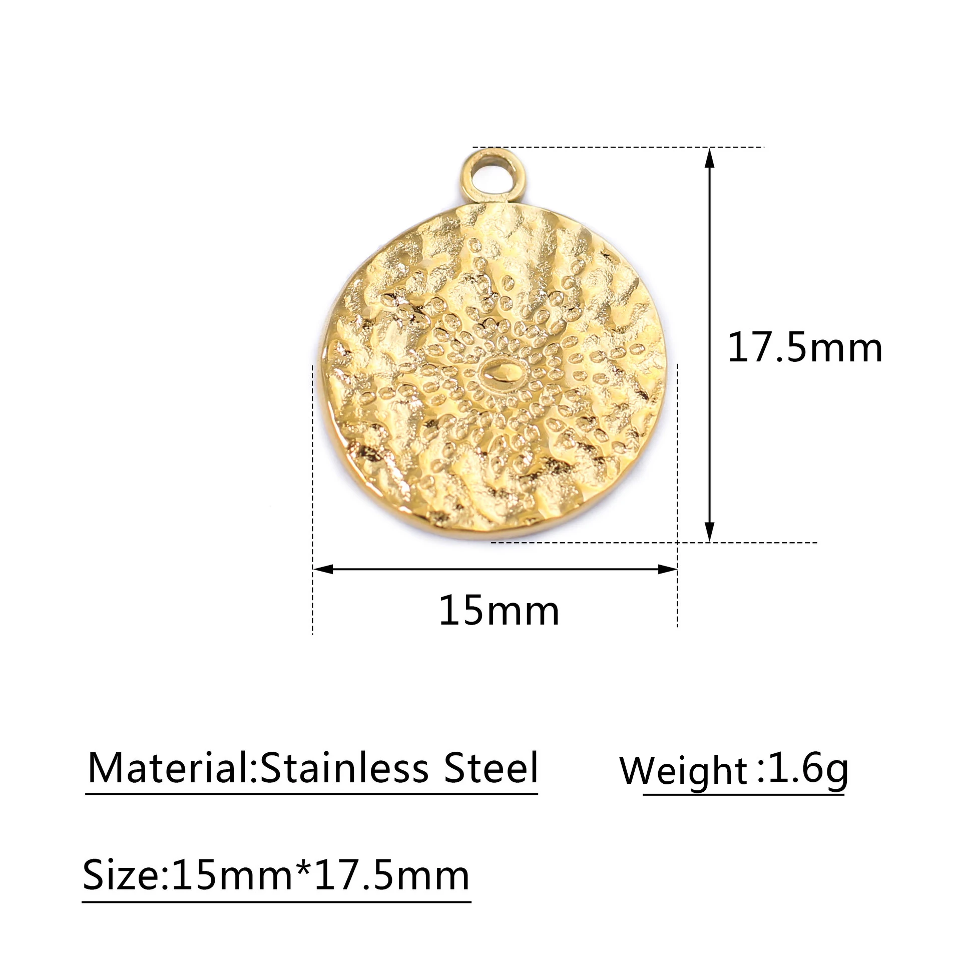 3pcs/Lot Charm Round Sun Charms Pendants Stainless Steel   Charm for DIY Necklace Jewelry Making Accessories Supplies Wholesale