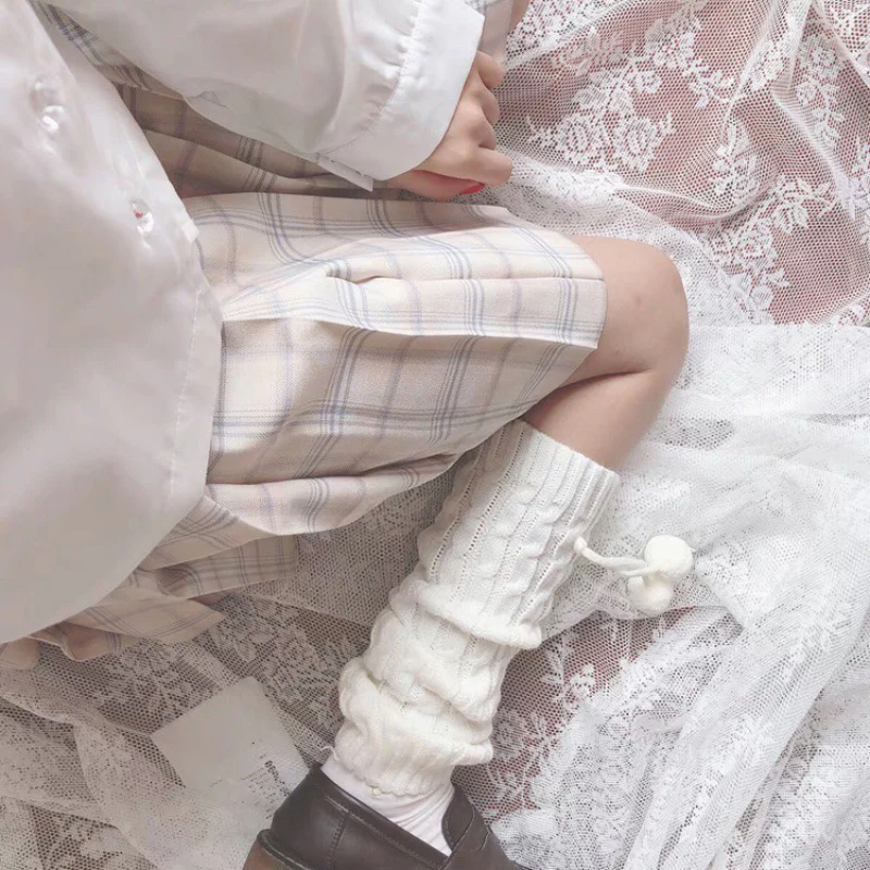 1 Pair Lolita Japanese Maiden Lovely Women Long Socks Cotton Ruffle Princess High Quality Knitted Ankle Warm Cuffs Goth Winter