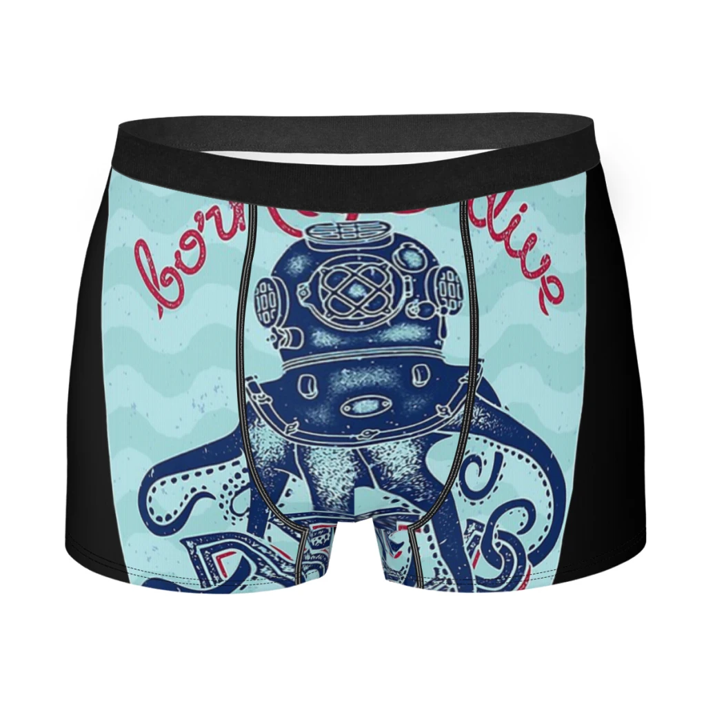 

Born To Dive Deep Into The Sea With Octopus Robot Men Boxer Briefs Underwear Dive Scuba Diving Highly Breathable High Quality