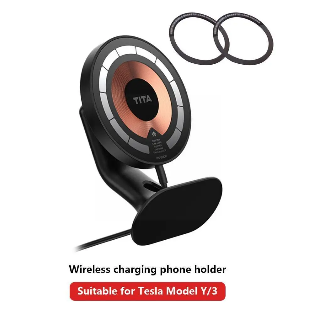 

Magnetic Wireless Car Charger Mount Adsorbable Smartphone Holder For Model 3 Y 2023 Car Phone Holder Mounts Accessoir J7x6