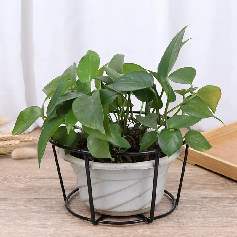 4Pcs Hanging Railing Planters Flower Pot Holders Plant Iron Racks Fence Metal Potted Stand Mounted Balcony Baskets