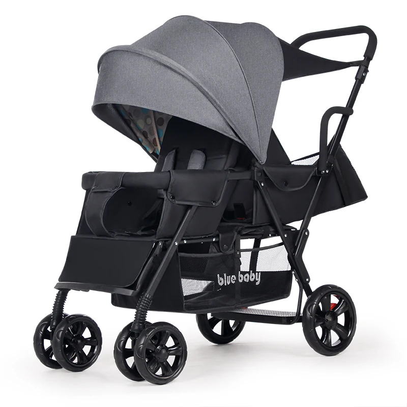 

New Twin Baby Stroller Folding Double Stroller Can Sit Lying Lightweight Newborn Pram Portable Kids Mutiple Stroller Travel Cart