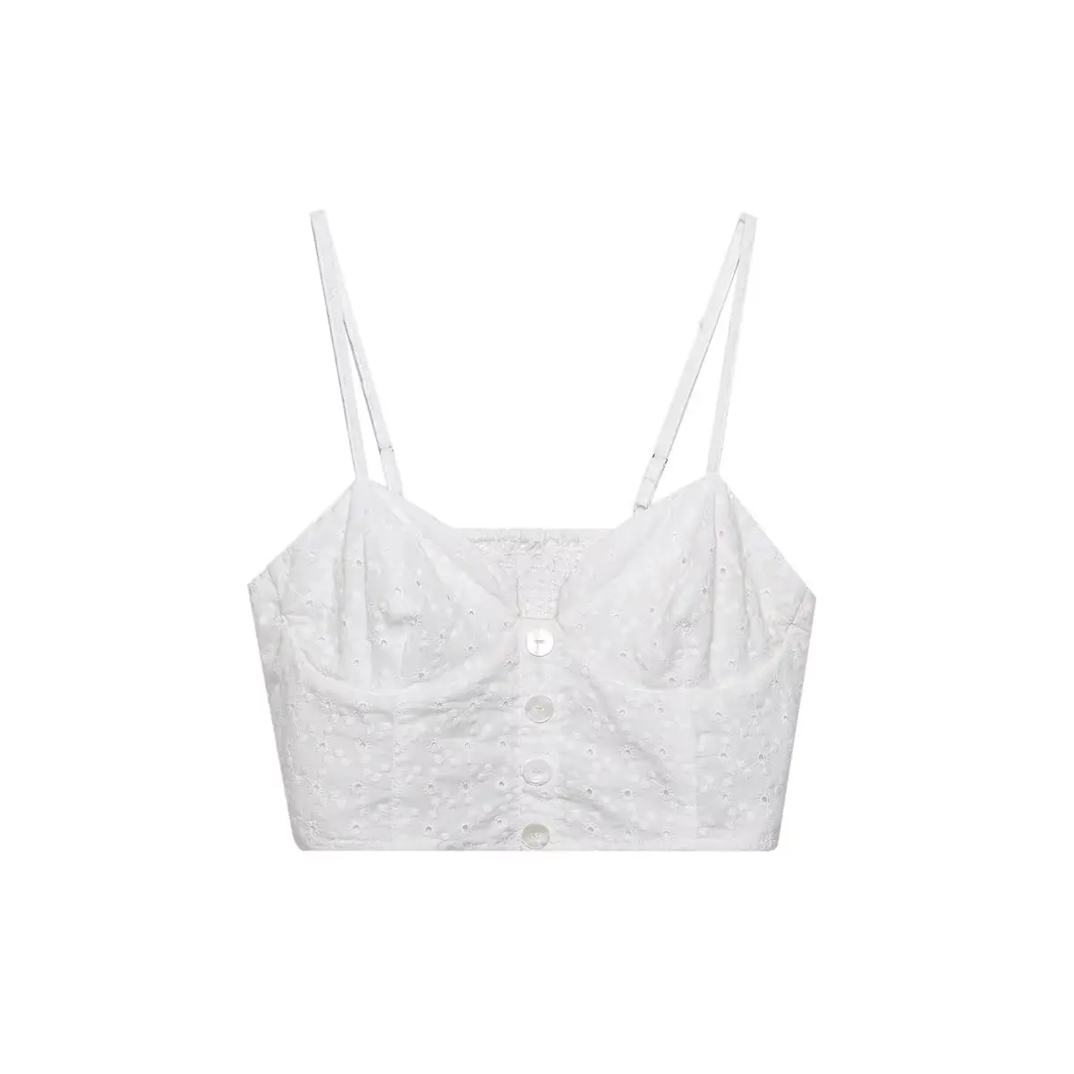

Women's summer pure white camisole top Embroidered top + embroidered skirt