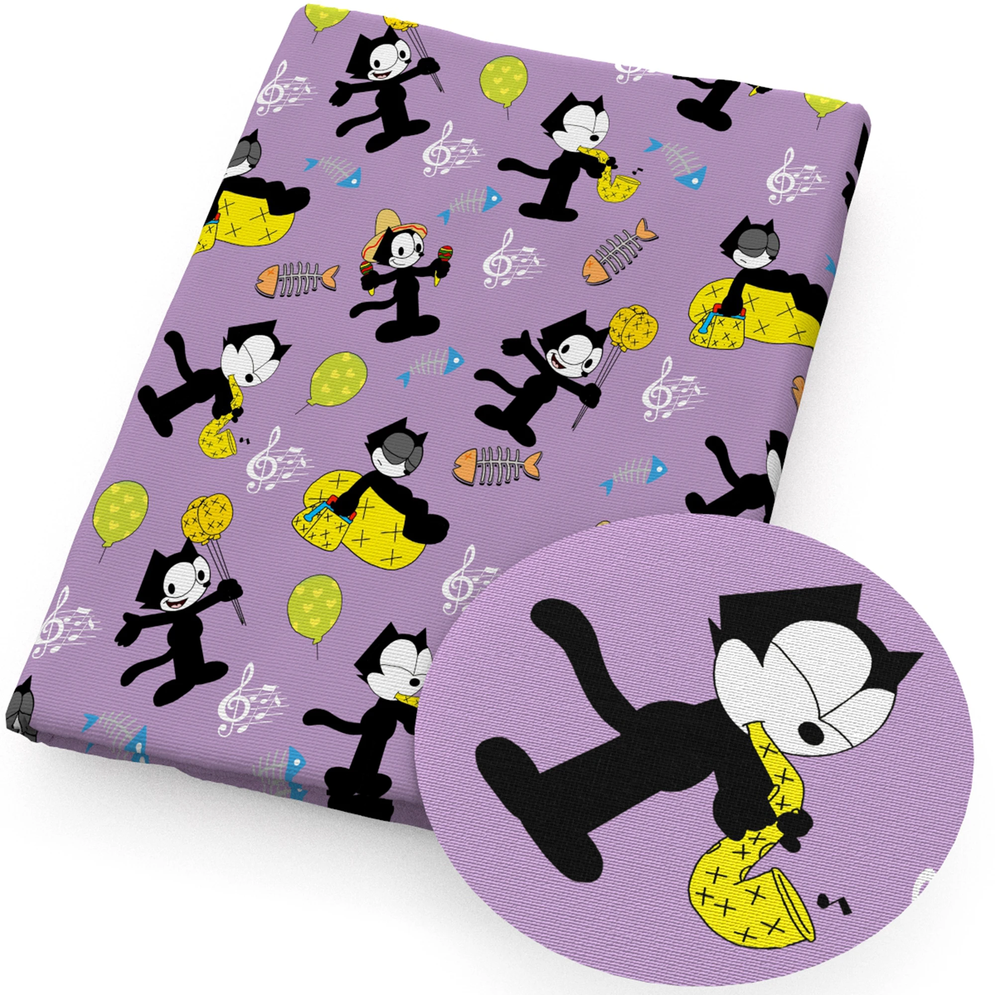 50*145 см кошка аниме пэчворк печатная Полиэстеровая хлопчатобумажная ткань для