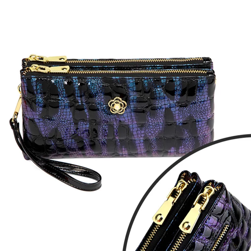 

Double Zip Clutch Women's Handbag Leather Ladies Purses Shoulder Crossbody Bag 2023 Fashion New Mobile Phone Bags