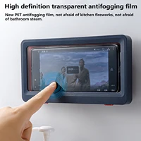 Liner Tablet or Phone Holder Waterproof Case Box Wall Mounted All Covered Mobile Phone Shelves Self-Adhesive Shower Accessories