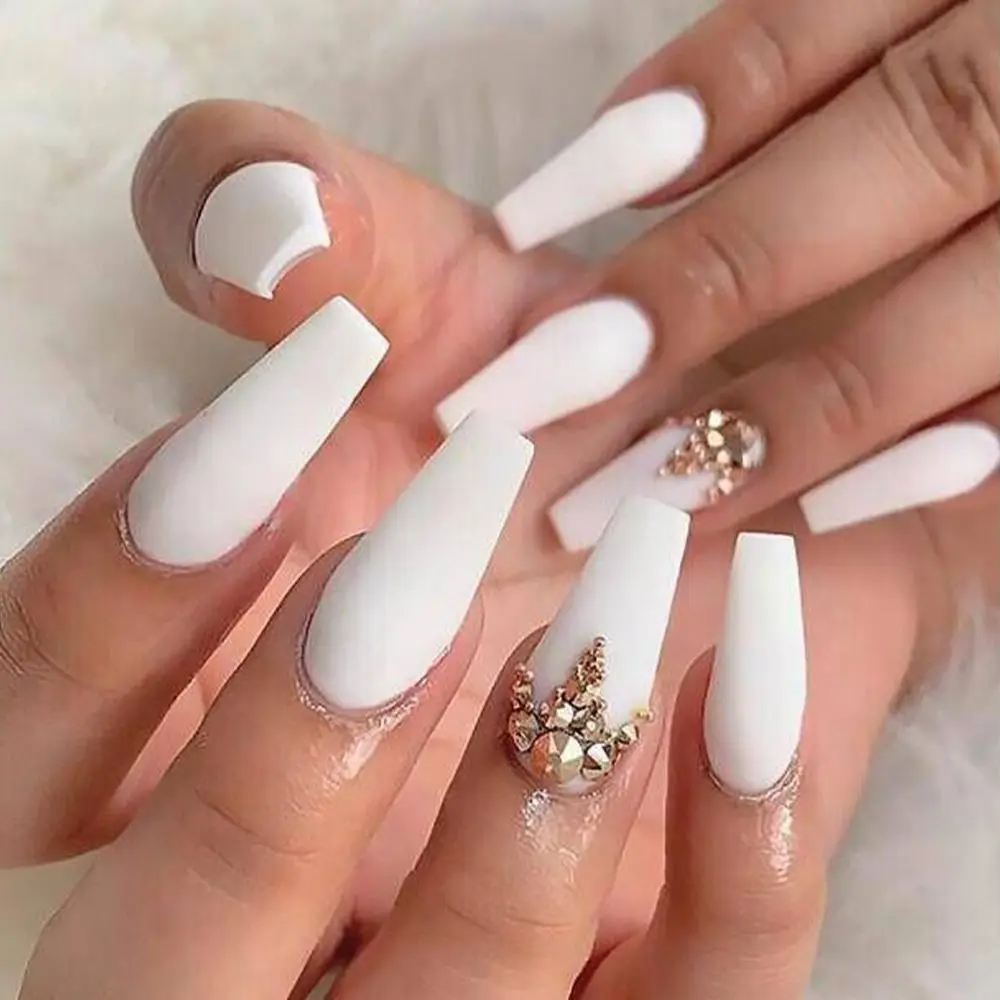 

24pcs/Box Press On Nails Manicure Tool Artificial Detachable Nail Tips Coffin False Nails Fake Nails Wearable