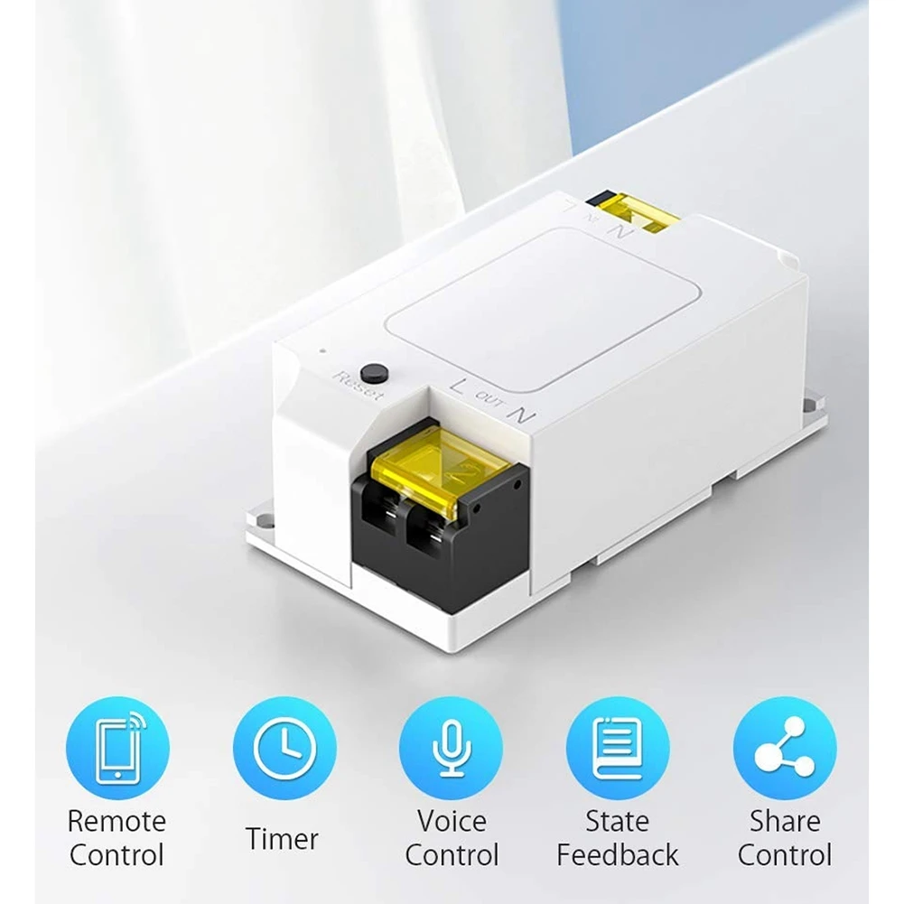 

DIY Tuya High Power Breaker Smart Light Switch Timer WiFi APP Remote Control for Alexa Home No Hub Required