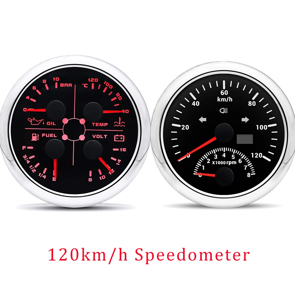 85 мм GPS-спидометр 4 в 1 многофункциональный датчик температуры топлива и воды с
