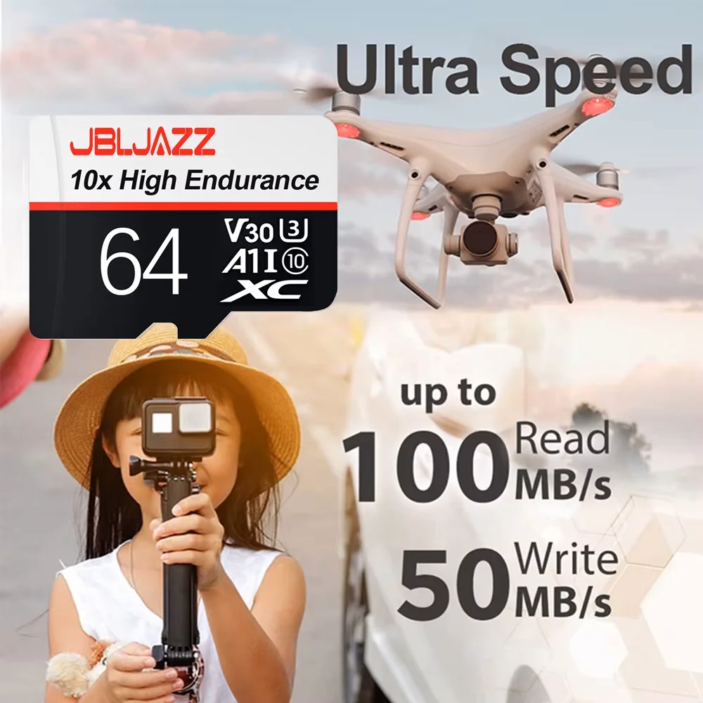 Фото Карта памяти Micro SD 64 ГБ 128 ГБ 256 ГБ 512 ГБ, карта microSD Extreme TF Class10 U3 V30 4K UHD A2 для Switch Cam №2