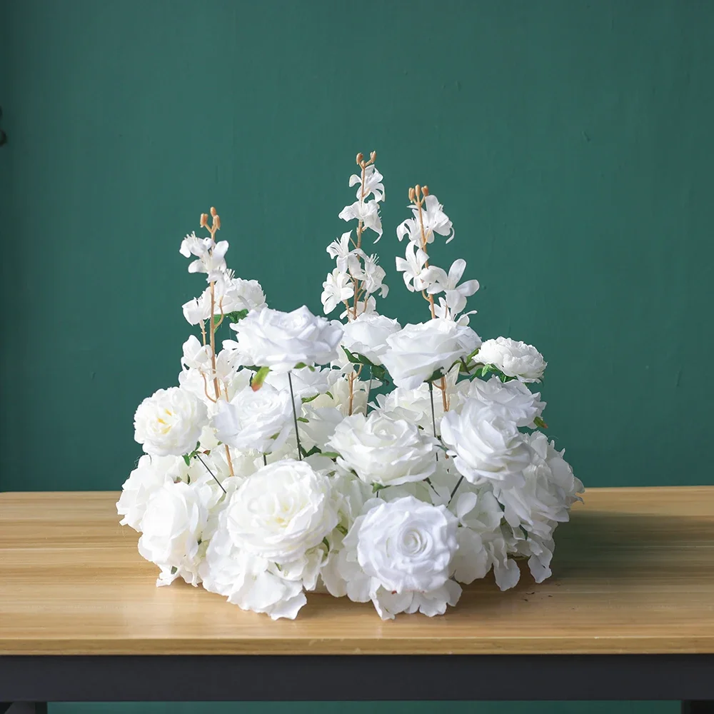 Мини-подсвечник белая роза венок для детского дыхания искусственные цветочные